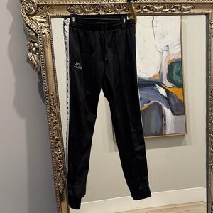 Kappa Black Joggers with White Stripes